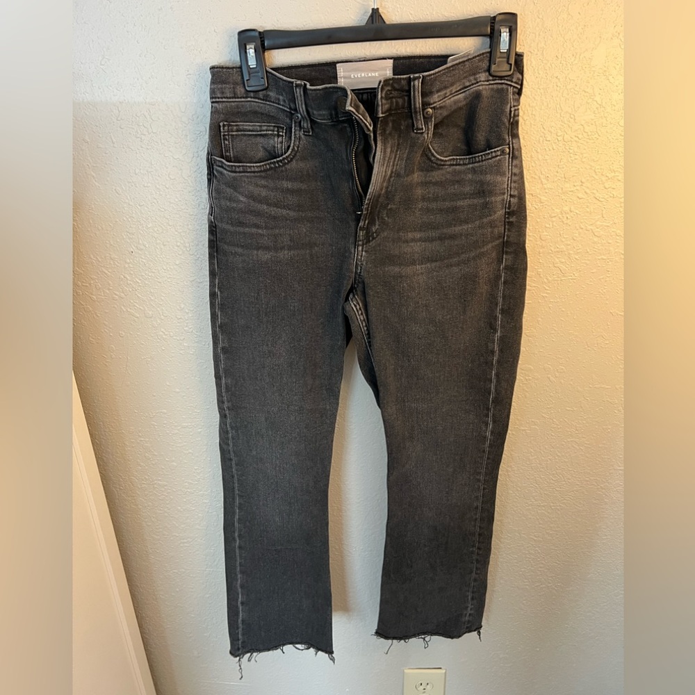 NEW Everlane black ripped edge jeans